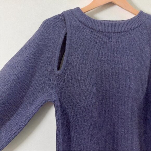 NWT Moon River Navy Chunky Pull Over Cut Out Knit Sweater Mini Dress - Picture 4 of 4